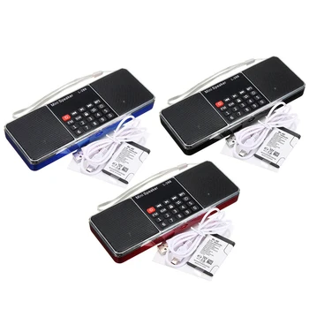 L-288 Mini Portabil Radio FM Stereo Speaker Music Player cu TFCard Disc USB Ecran LCD Controlul Volumului Reîncărcabilă Difuzor