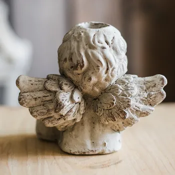 Europene Ceramice Cupidon Înger Sfeșnic Decor Meserii Alimentar Curte Cu Grădină Figurine Decor Acasă, Mobilier De Birou