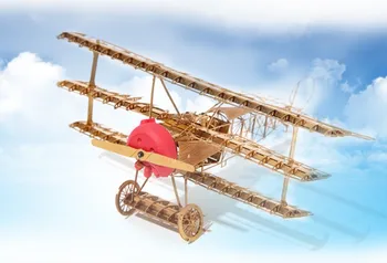 Constructii metalice Kituri 3D Fokker DR. 1 Război Mondial 1 Luptător Trei Aeronave cu aripă de Avion Puzzle de Asamblare Miniaturi Model de Jucărie