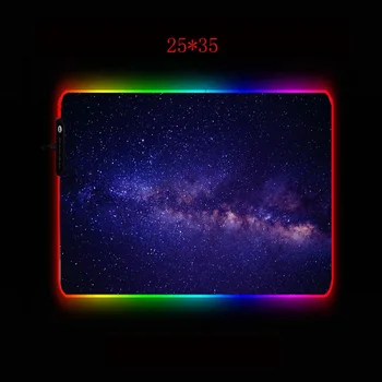 Mairuige de Mari Dimensiuni RGB Gaming Mouse Pad Rece Stralucitoare de Culoare LED-uri de Blocare din Cauciuc Universul Galaxy USB Intermitent Tastatură de Calculator Mat