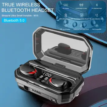 NOILE Căști fără Fir TWS Cască Bluetooth Touch Control rezistent la apa IPX7 Pavilioane 9D Efecte de Sunet Cu Lanterna 2020