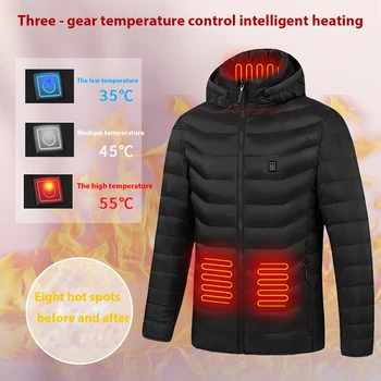 8 Zone Încălzite Jachete USB Bărbați Femei de Iarnă în aer liber Încălzire Electrică Jachete Calde Sprots Termică Strat de Îmbrăcăminte Incalzite Vesta