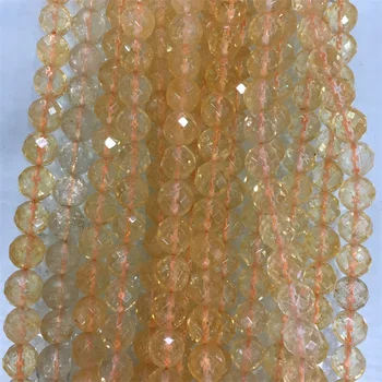 Fatetate Rotund Citrine Margele de 6mm 8mm 10mm Moda Bijuterii Margele Taie Cuarț Galben Pentru Bijuterii DIY Brățară de a Face Cadouri de Lux