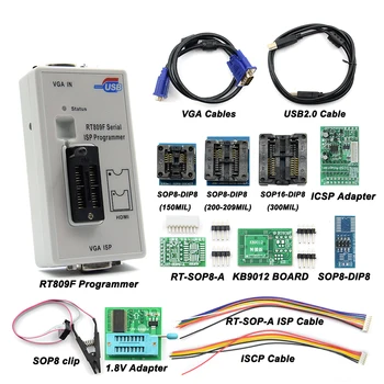 Transport gratuit RT809F Serial Programator ISP cu 11 adaptoare +1.8 v adaptor+SOP8 test clip+EDID cablu de cea Mai buna Calitate