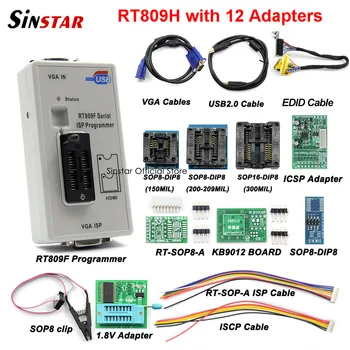 Transport gratuit RT809F Serial Programator ISP cu 11 adaptoare +1.8 v adaptor+SOP8 test clip+EDID cablu de cea Mai buna Calitate