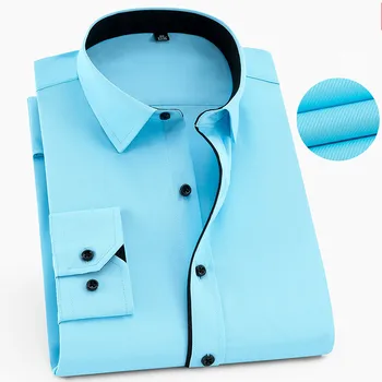 Plus dimensiune 8XL Bărbați Cămașă de Lucru Solidă Maneca Lunga Barbati Camasi Casual Slim Fit Mari 7XL 6XL Îmbrăcăminte pentru Bărbați 2018 Mens Dress Shirt