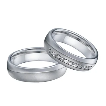 Vest dragoste alianța culoare argintie două inele de nunta set Niciodată nu se estompeze bijuterii titan inel de căsătorie pentru bărbați și femei