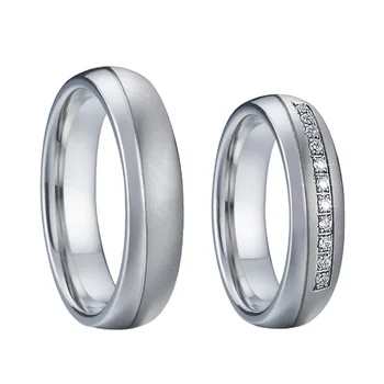 Vest dragoste alianța culoare argintie două inele de nunta set Niciodată nu se estompeze bijuterii titan inel de căsătorie pentru bărbați și femei