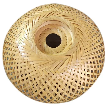 Bambus De Răchită Rattan Abajur Mână-Țesute Dublu Strat De Bambus Dom Abajur Din Asia Rustic Japoneză Lampă De Design