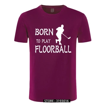 Născut Pentru A Juca Floorball Barbati Topuri Tricou De Moda Casual, Din Bumbac Unisex Tricou Barbati Cool Harajuku Tricou De Vara Streetwear