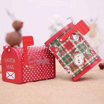 Crăciun Candy Box Cutie De Cadou Mos Craciun Tipărite Cutia Poștală Ornamente Fier Cutie De Depozitare Organizator Pentru Acasă Festivalul De Decor