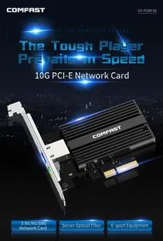 De mare viteză de până la 10GB PCI-E placa de Retea E-sport 10000 Viteza PCiE X4 10G RJ45 Lan Adaptor de Rețea dongle Pentru Win 7 8 10