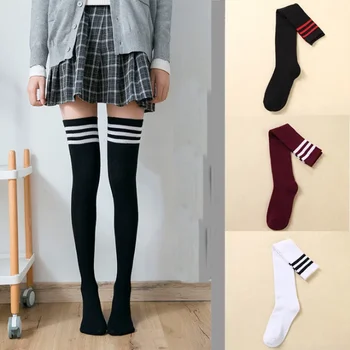 Sexy Șosete Cu Dungi Lungi Ciorapi De Femei Lungi Ciorapi De Cald Coapsa Inalta Șosete Pentru Femei, Fete Noi Moda Cu Dungi Șosete Până La Genunchi Pentru Femei
