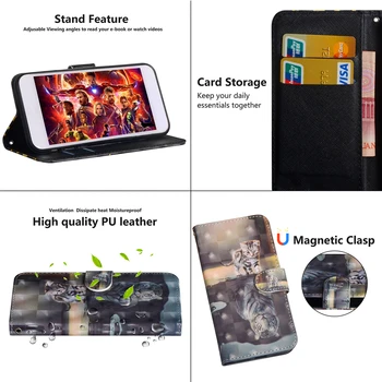 3D de Lux Portofel Caz Pentru Xiaomi Redmi Nota 8 6 7 7 8 Pro 6 6A 7 7A S2 Y2 Y3 6 K20 Pro Cover Book Flip Style Telefon Mobil Cazuri