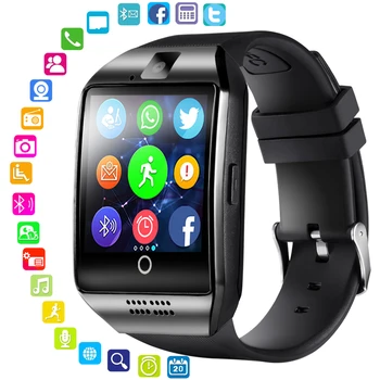 BIBINBIBI Bluetooth Ceas Inteligent Bărbați Q18 Cu Ecran Tactil Mare a Bateriei Suport TF Card Sim Camera pentru Android Telefon Inteligent watch