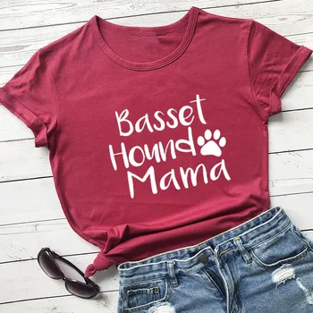 Basset Hound Mama Imprimate New Sosire Femei Vara Amuzant Casual Bumbac T-Shirt Câine Mama Viata Tricou Iubitor de Câine Cadou