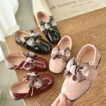 Copii Pantofi 2020 Petrecere Pantofi Pentru Fete Pentru Copii De Școală Rochii La Modă De Primăvară Arc Printesa Pantofi Din Piele 3 6 7 8 9 10 11 12 Ani