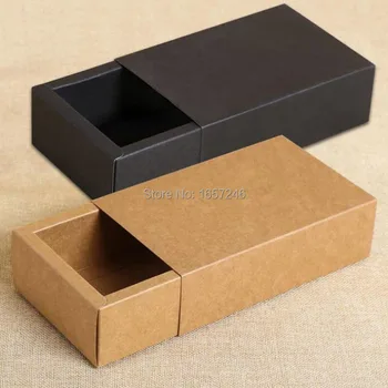 Dimensiune interioară:16*10.2*5.5 cm Mare kraft maro sertar cutii, simplu kraft maro de ambalare cadou cutii de carton 50pcs Gratuit DHL