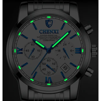 CHENXI Brand de Top Luxury Mens Ceasuri Cronograf din Oțel Inoxidabil Impermeabil Cuarț Ceas Oamenii de Afaceri Data Calendar Ceas de mână