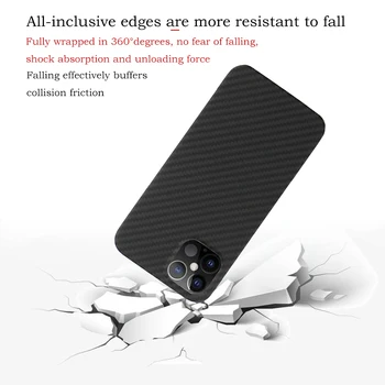 YTF-carbon Pur Fibra de Carbon Telefon Caz Pentru iphone 12 magnetic Cu patch-uri de afaceri a acoperi cazurile 12 mini-12 Pro Max coajă de Telefon