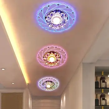 Lampă de tavan cu LED-uri Moderne de Cristal Lumina Plafon Circulare Mini Colorate Luminarias Rotunda Lumină Pentru Camera de zi Culoar, Coridor