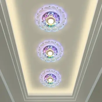 Lampă de tavan cu LED-uri Moderne de Cristal Lumina Plafon Circulare Mini Colorate Luminarias Rotunda Lumină Pentru Camera de zi Culoar, Coridor