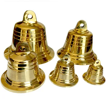 Mici de Cupru, Clopote Mari de Metal de Aur Clopot de Biserică Pandantiv Vânt Chime pentru Soneria de Crăciun Jingle 4 cm 5 cm 7.2 cm 9.5 cm 12 cm
