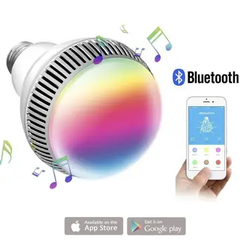 Smart LED Bec E27 Inteligent fără Fir Bluetooth Boxe Bec Muzica de Joc Estompat RGB Color Bluetooth Lampă de Control