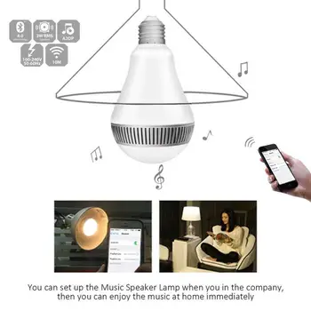 Smart LED Bec E27 Inteligent fără Fir Bluetooth Boxe Bec Muzica de Joc Estompat RGB Color Bluetooth Lampă de Control