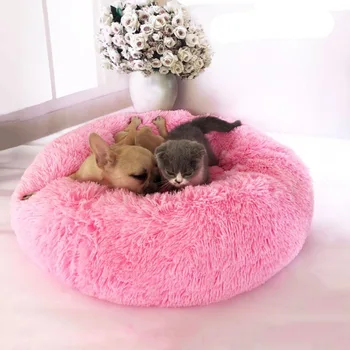 Super Moale Rotund Pat Câine Lavabil Cald Canisa De Câine De Pluș Lungă Pisică Casa De Bumbac, Covoare De Canapea Pentru Câine Chihuahua Pat De Dormit