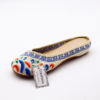 Cresfimix sandalias de mujer femei retro broderie sandale plate doamna drăguț primavara & vara aluneca pe papuci panglică sandale a430