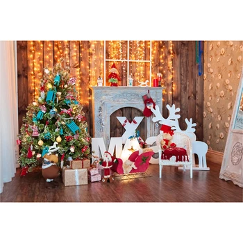 7x5ft Crăciun Fundal Copac Clopote Cadouri Lumini Vinly Pânză de Perete Decor Petrecere de Aniversare pentru Copii de Fundal Fotografie prop