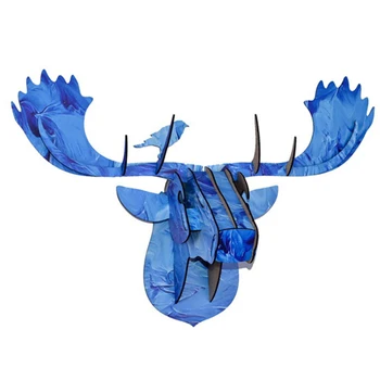 3D DIY din Lemn Cerb Unicorn Cap de Elan Art Biroul de Acasă Agățat de Perete Decor de Stocare Titularii Rafturi Acasă Decorare Accesorii