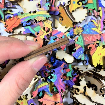 Creative 3D Jigsaw Puzzle-uri din Lemn in Forma de Animal Adulți Copii, Jucarii Pentru Copii, Cadouri de Familie Puzzle Joc Decor Acasă
