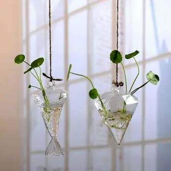 2020 Acasă Plantat Sticlă Clară Flori Plante Stea Agățat Vaza Mingea Terariu Container Pentru Gradina Si Decor Acasă