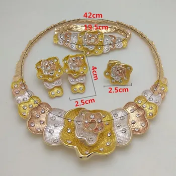 Regatul Nou Ma Dubai Cristal Colier Bratara Cercei Inel Seturi nigerian nunta africane set de bijuterii costum