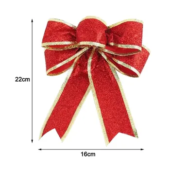 Mare, Roșu, Aur Sclipici Spumante De Crăciun Panglică Arc Decorare Pom De Crăciun Handmade De Crăciun Ornament