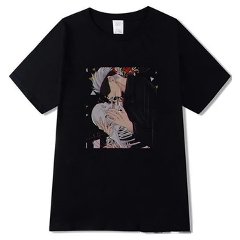 Tricouri Largi Streetwear Harajuku Jujutsu Kaisen de Imprimare de Vară de Moda de sex Feminin Maneca Scurta Casual Femei Negru Tees