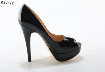 De Vânzare la cald de culoare neagra femeie cu toc peep toe tocuri platforma de sex feminin pantofi rochie stilet pompe OL afară se potrivește elegant pantofi de partid