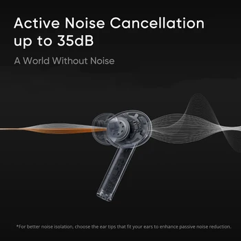 Realme Muguri de Aer Pro ANC ANC Anulare Activă a Zgomotului Bluetooth 5.0 headset 10mm Bass Boost Driver Căști fără Fir, Căști