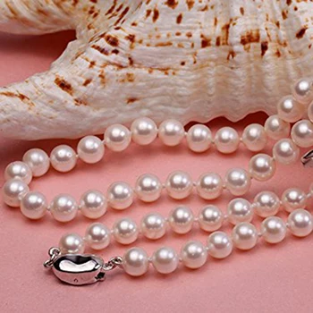 JYX Clasic Colier AAAA Rotund Alb Natural de Cultură de apă Dulce Pearl elegante, Coliere femei bijuterii avansata 18