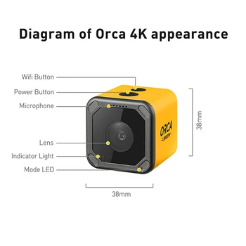Caddx Orca 4K Înregistrare HD Mini Camera FPV FOV 160 Grade WiFi Anti-Shake DVR Sport de Acțiune aparat de Fotografiat în aer liber Curse RC Drone