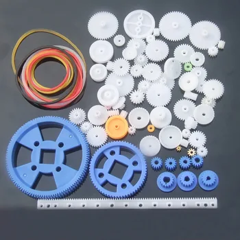 80buc/set din Plastic de Viteze cutie de Viteze Kit cu Motor de Angrenaj Ax Principal Unelte de Viermi de Cupru Dinti Arbore de Maneca pentru RC Model de Masina DIY Robot