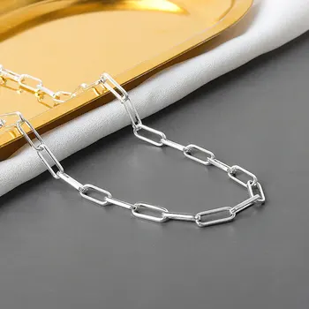 Argint 925 inele pentru femei lanț Geometrice Rotunde Cravată Colier Pandantiv Pentru Femei de Logodna placat