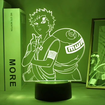 Naturo Lumina de Noapte pentru Copii Gaara Figura LED 3D Anime Manga Lampa Cadouri Lampara Veilleuse Decor Camera Copil Somn de Noapte Cadou