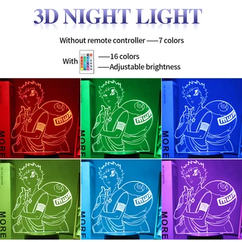 Naturo Lumina de Noapte pentru Copii Gaara Figura LED 3D Anime Manga Lampa Cadouri Lampara Veilleuse Decor Camera Copil Somn de Noapte Cadou
