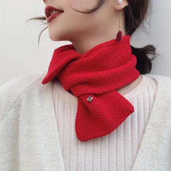 2020 Iarna Noi Vândute Culoare Roșu Negru Alb Gros Cald Tricot Eșarfă Cravată Femei Tricotate Eșarfe Gât Mai Cald Foulard Femme