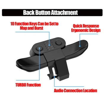 Cele mai noi Extins Gamepad Butonul Înapoi Atașament Joystick-ul din Spate Buton Cu Turbo Adaptor Cheie Pentru PS4 Controler de Joc Accesorii