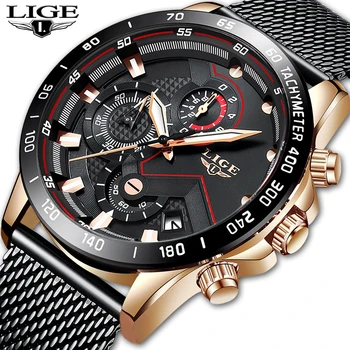 Ceasuri barbati LIGE Top Brand de Lux Cronograf Sport Cuarț Ceas Barbati Casual din Oțel Complet Impermeabil Ceasuri Relogio Masculino