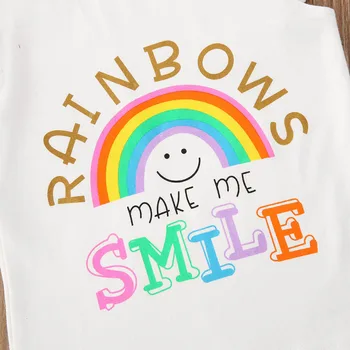 2020 1-5T Copil Copil Copil Copii Haine de Fata Set Vară fără Mâneci Gât Rotund Rainbow Top Ciucure Fusta Costume de Îmbrăcăminte 2 buc